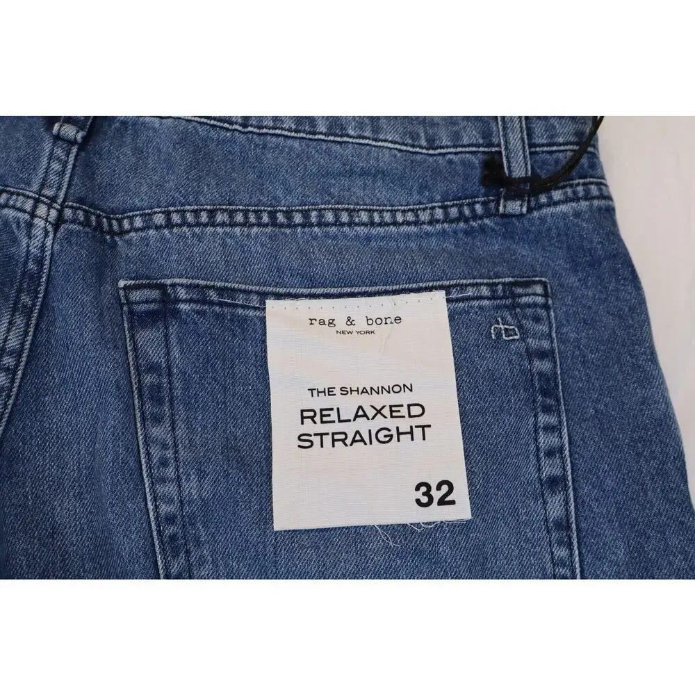 NEW Rag & Bone Shannon Relaxed Straight Jeans Women's Blue Distressed Size 32 - Picture 7 of 7